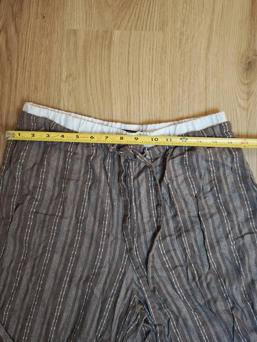 Brown Striped Wide-Leg Pants Size Large - Picture 3 of 9